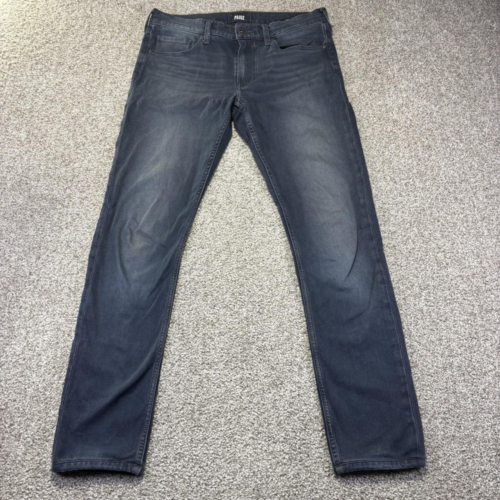 Paige Lennox Jeans Mens 31x30 Blue Dark Wash Slim Skinny Stretch Denim Pants